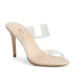 SCHUTZ NEW Transparent Strap Heels - Eggshell